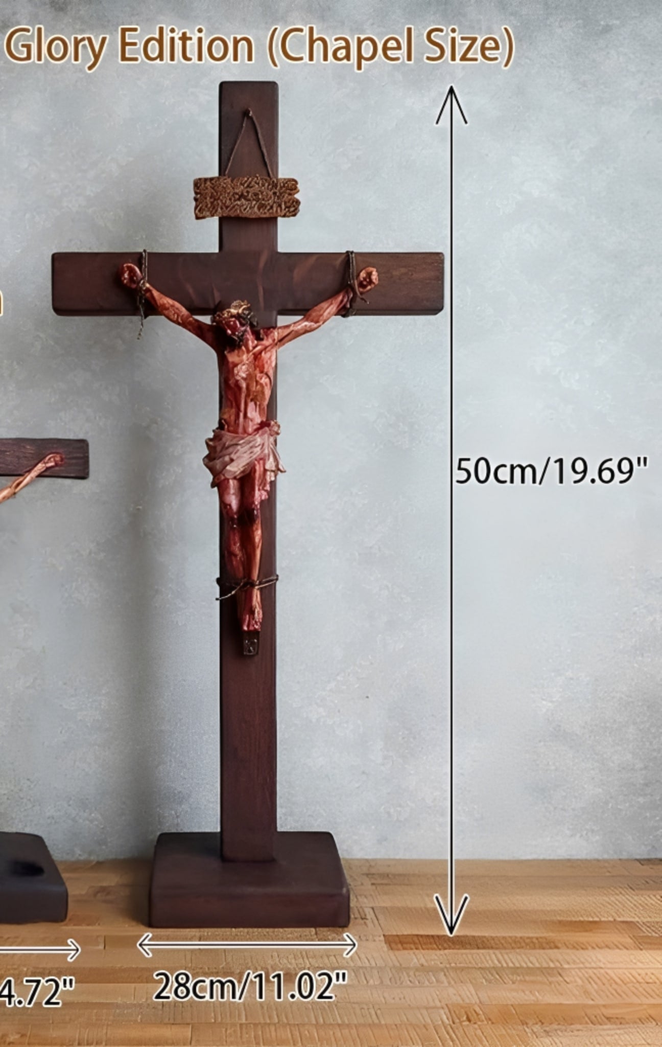 ✝️ Calvary's Eternal Witness: Solid Walnut Crucifix | Fr.Michael-Blessed | Two Prayer Sizes