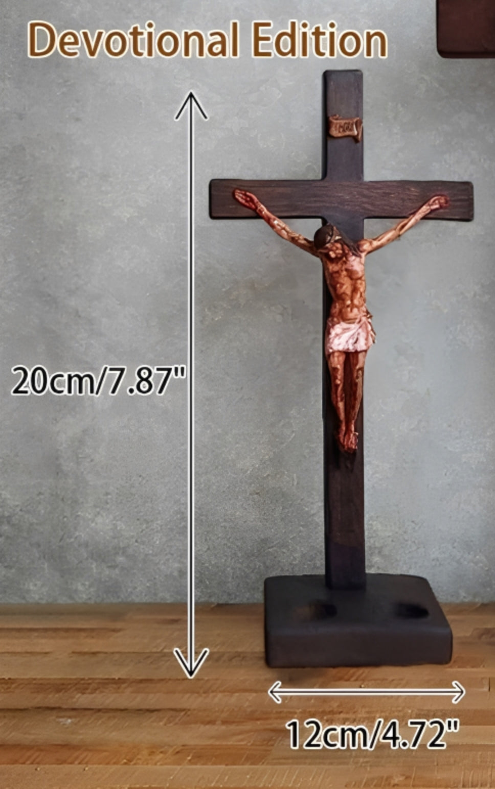 ✝️ Calvary's Eternal Witness: Solid Walnut Crucifix | Fr.Michael-Blessed | Two Prayer Sizes