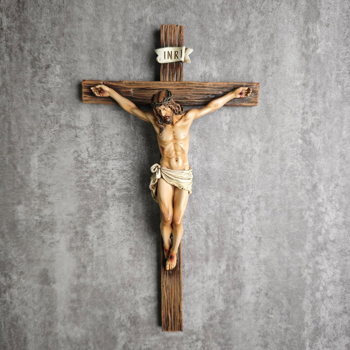 ✝️9.65-inch Jesus on the Cross Crucifix - Exquisite Handcrafted Resin Sculpture