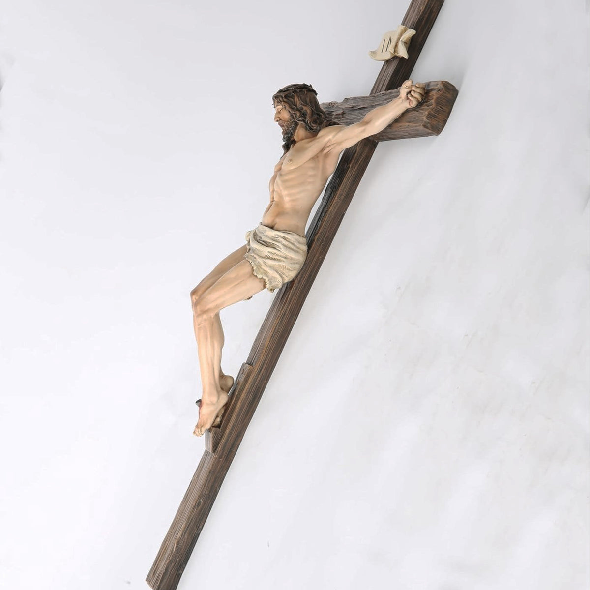 ✝️9.65-inch Jesus on the Cross Crucifix - Exquisite Handcrafted Resin Sculpture