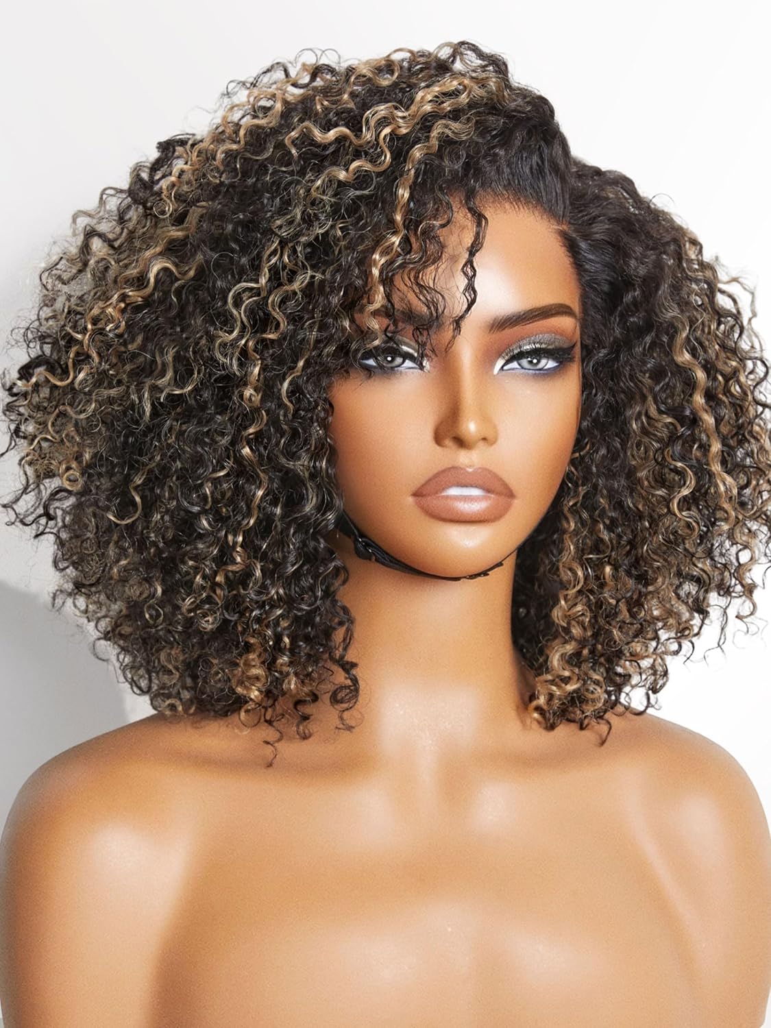 100% Human Hair Wigs Loose Wave Glueless Lace Front 14 Inches, Pre Cut Plucked Hd Lace Short Wig Ready To Go Natural Color Straight Bleached Knots Side Part Black Wigs