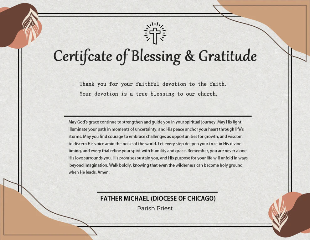 Blessing Certificate
