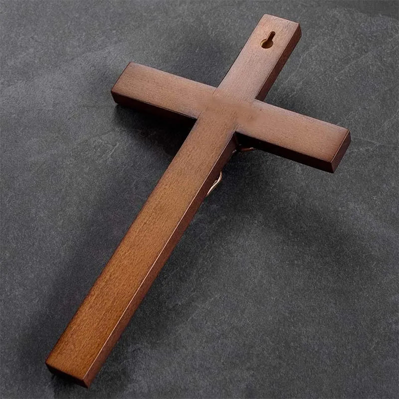 ✝️ St. Benedict Crucifix Wall Cross – Handmade Catholic Wood Deco