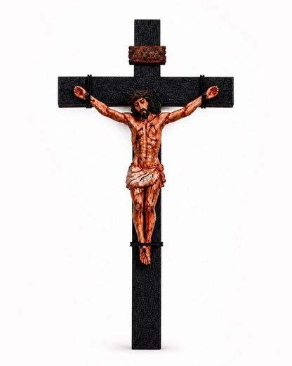 ✝️Handmade Jesus Crucifix – 8.5” & 19” Christian Wall Cross for Home & Prayer Room