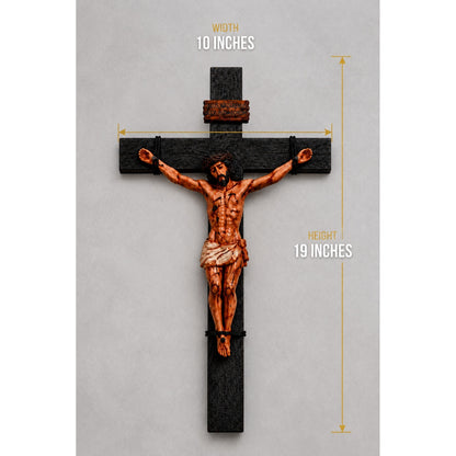 He Died for Us – Premium Handcrafted Jesus Crucifix for Christian Homes
