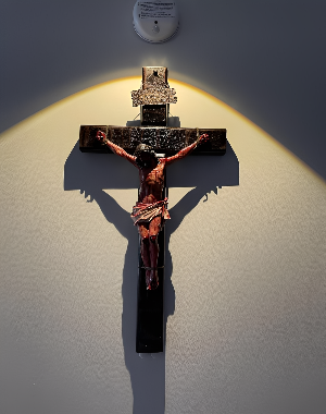 ✝️ Calvary's Eternal Witness: Solid Walnut Crucifix | Fr.Michael-Blessed | Two Prayer Sizes