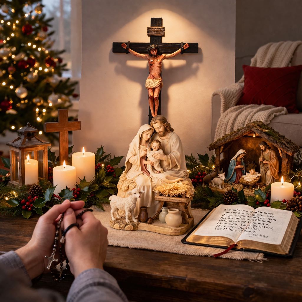 🎄 Grace of Mother’s Love™ – Holy Family Blessing Statue 🎁