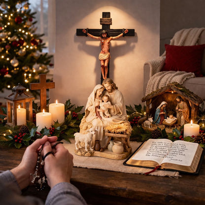 🎄 Grace of Mother’s Love™ – Holy Family Blessing Statue 🎁