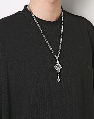 Stainless Steel Saint Benedict Crucifix Cross Pendant Necklace for Men or Women Retro Religious Christian Faith Cross Necklace