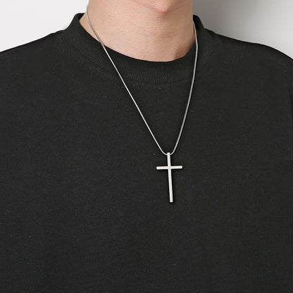 Philippians 4:13 Cross Pendant STRENGTH Bible Verse Stainless Steel Necklace
