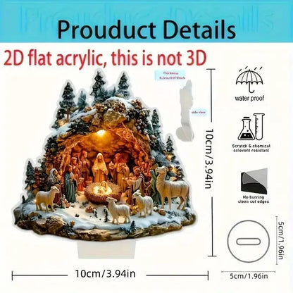 Christmas Glow - 2D Handcrafted Nativity Scene Light