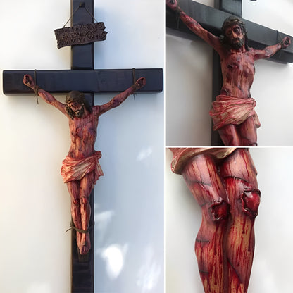 ✝️ Calvary's Eternal Witness: Solid Walnut Crucifix | Fr.Michael-Blessed | Two Prayer Sizes