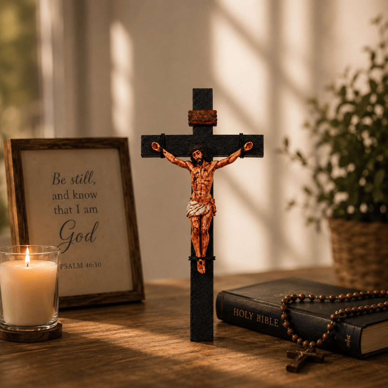 He Died for Us – Premium Handcrafted Jesus Crucifix for Christian Homes