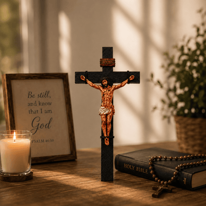 He Died for Us – Premium Handcrafted Jesus Crucifix for Christian Homes