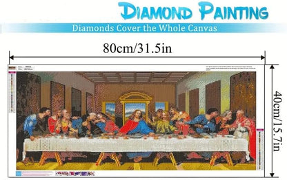 The Last Supper Diamond Painting Kits for Adults, Large Size 15.8"x31.5" Full Drill Diamond Arts Painting by Number Kits for Adults, DIY Painting Diamond Dot Arts Crafts for Home Wall Decor
