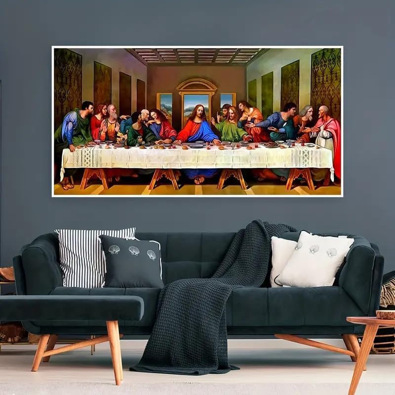 The Last Supper Diamond Painting Kits for Adults, Large Size 15.8"x31.5" Full Drill Diamond Arts Painting by Number Kits for Adults, DIY Painting Diamond Dot Arts Crafts for Home Wall Decor