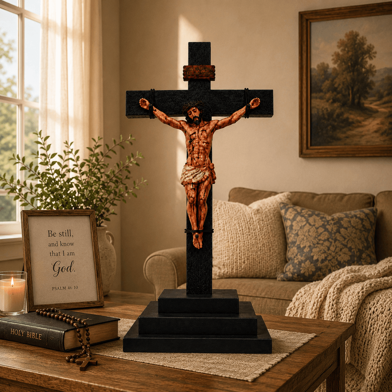 He Died for Us – Premium Handcrafted Jesus Crucifix for Christian Homes