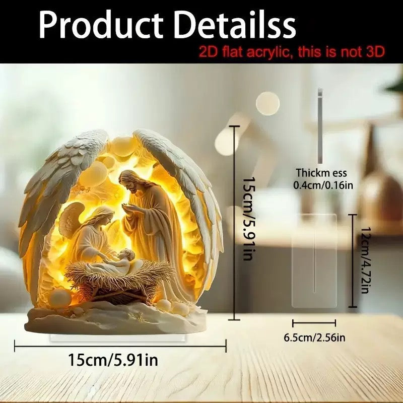 Christmas Glow - 2D Handcrafted Nativity Scene Light