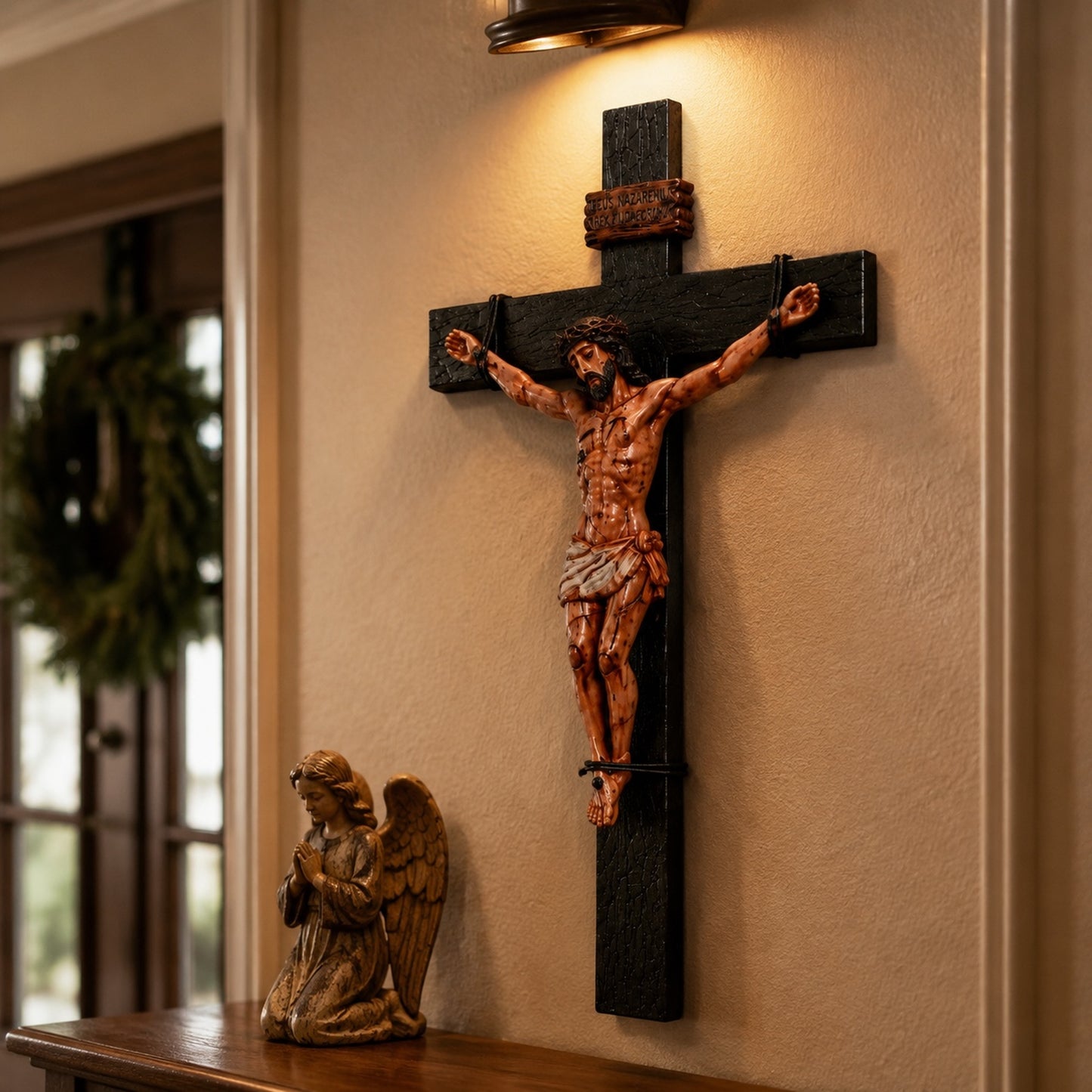 He Died for Us – Premium Handcrafted Jesus Crucifix for Christian Homes