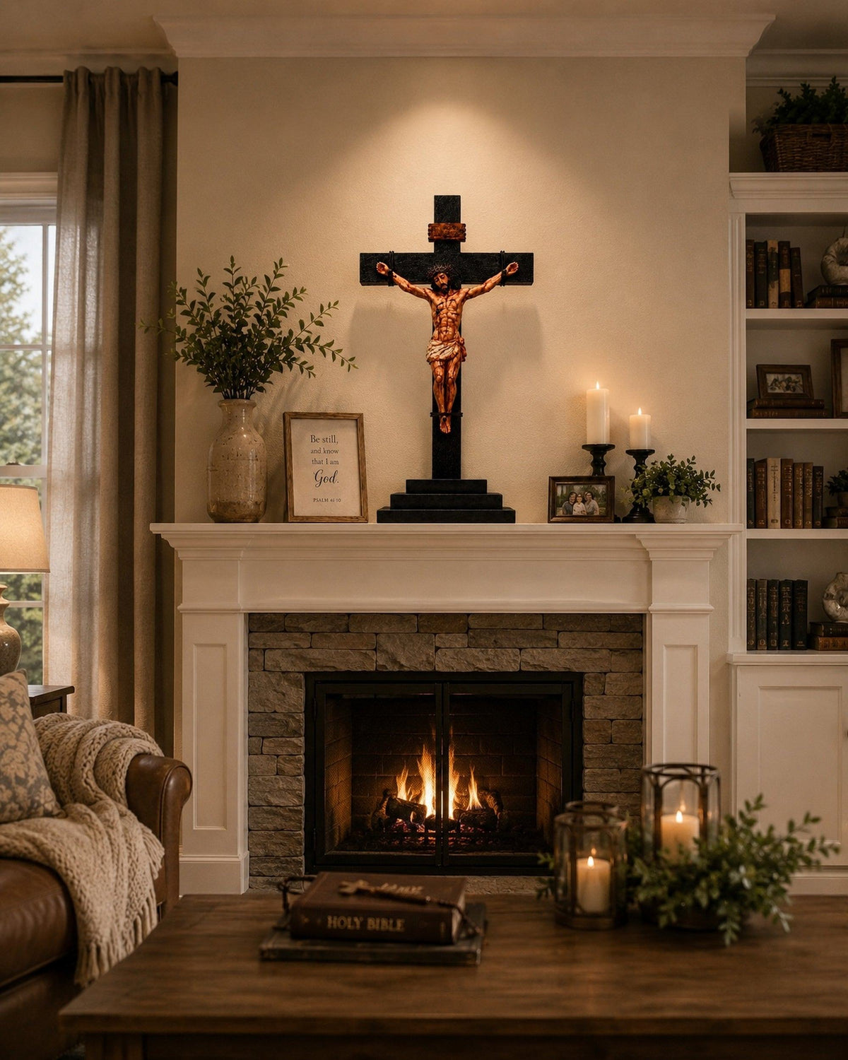 ✝️Handmade Jesus Crucifix – 8.5” & 19” Christian Wall Cross for Home & Prayer Room