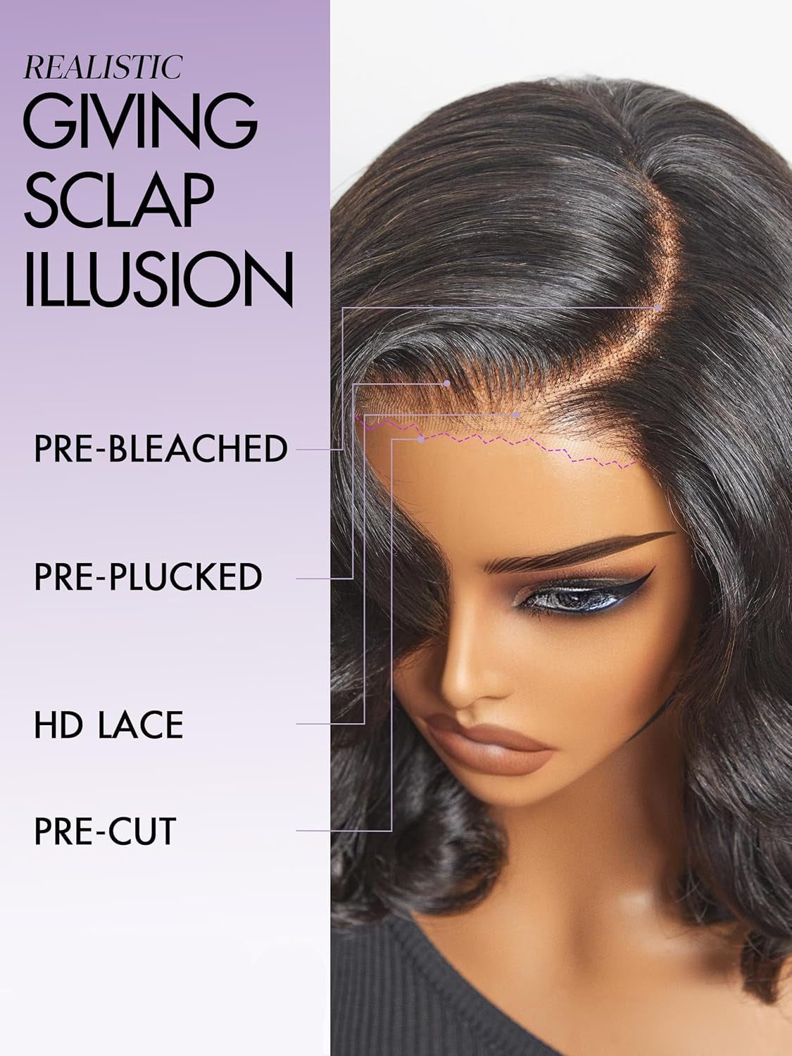 100% Human Hair Wigs Loose Wave Glueless Lace Front 14 Inches, Pre Cut Plucked Hd Lace Short Wig Ready To Go Natural Color Straight Bleached Knots Side Part Black Wigs