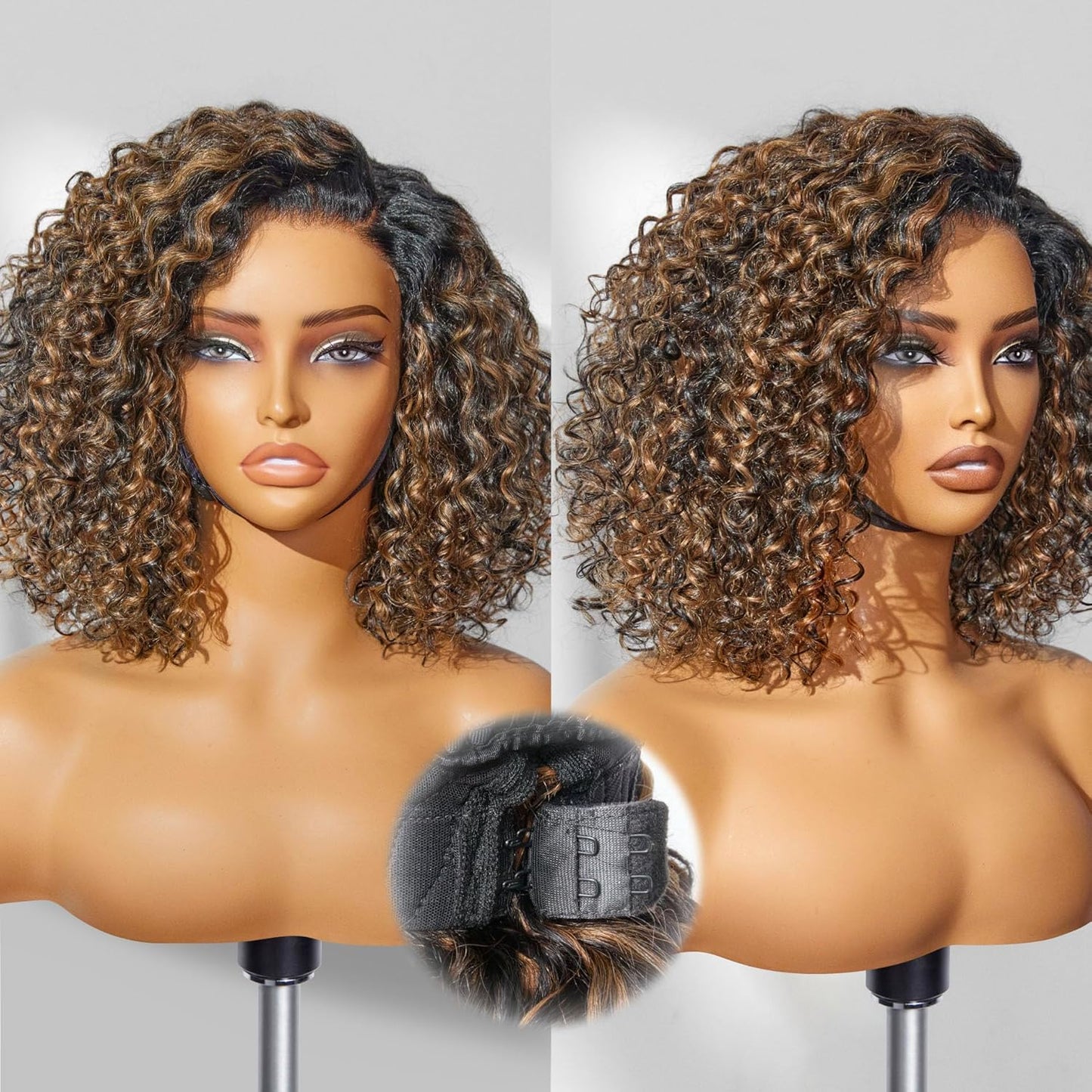 100% Human Hair Wigs Loose Wave Glueless Lace Front 14 Inches, Pre Cut Plucked Hd Lace Short Wig Ready To Go Natural Color Straight Bleached Knots Side Part Black Wigs