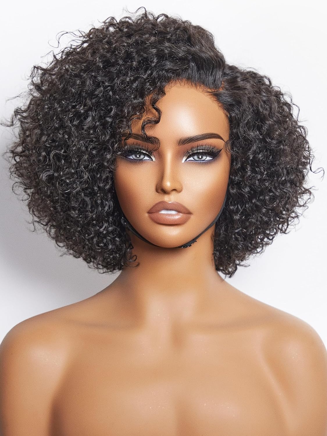 100% Human Hair Wigs Loose Wave Glueless Lace Front 14 Inches, Pre Cut Plucked Hd Lace Short Wig Ready To Go Natural Color Straight Bleached Knots Side Part Black Wigs