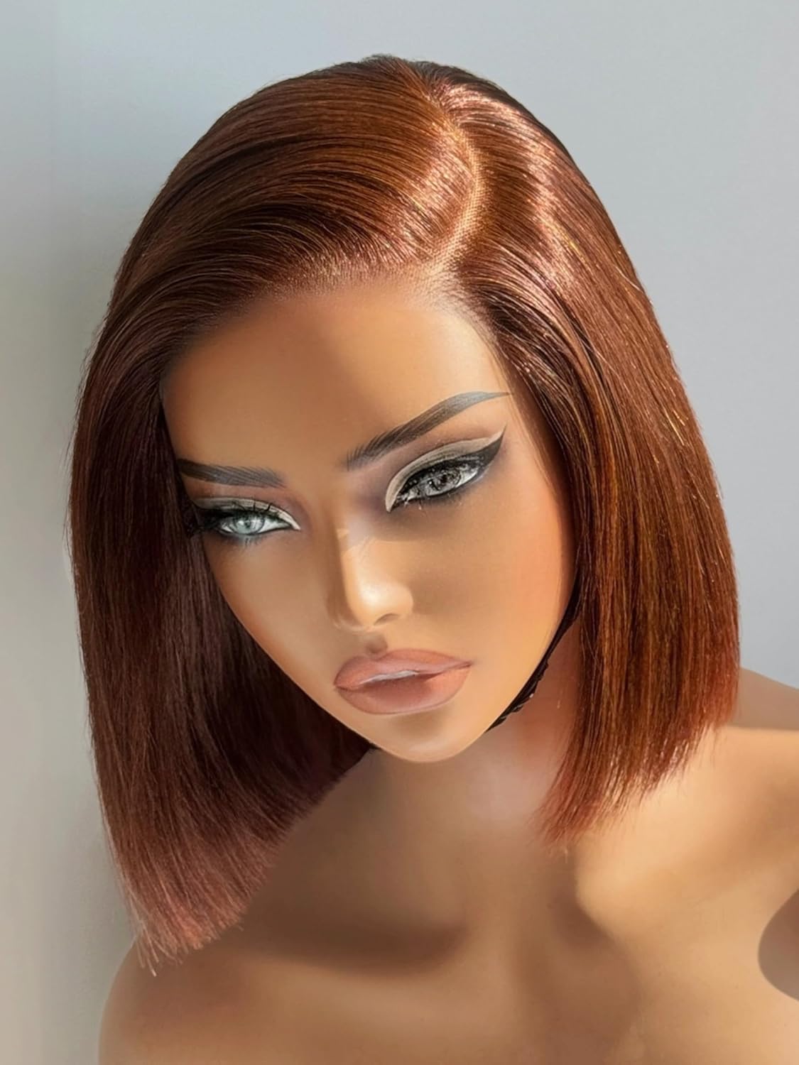 100% Human Hair Wigs Loose Wave Glueless Lace Front 14 Inches, Pre Cut Plucked Hd Lace Short Wig Ready To Go Natural Color Straight Bleached Knots Side Part Black Wigs