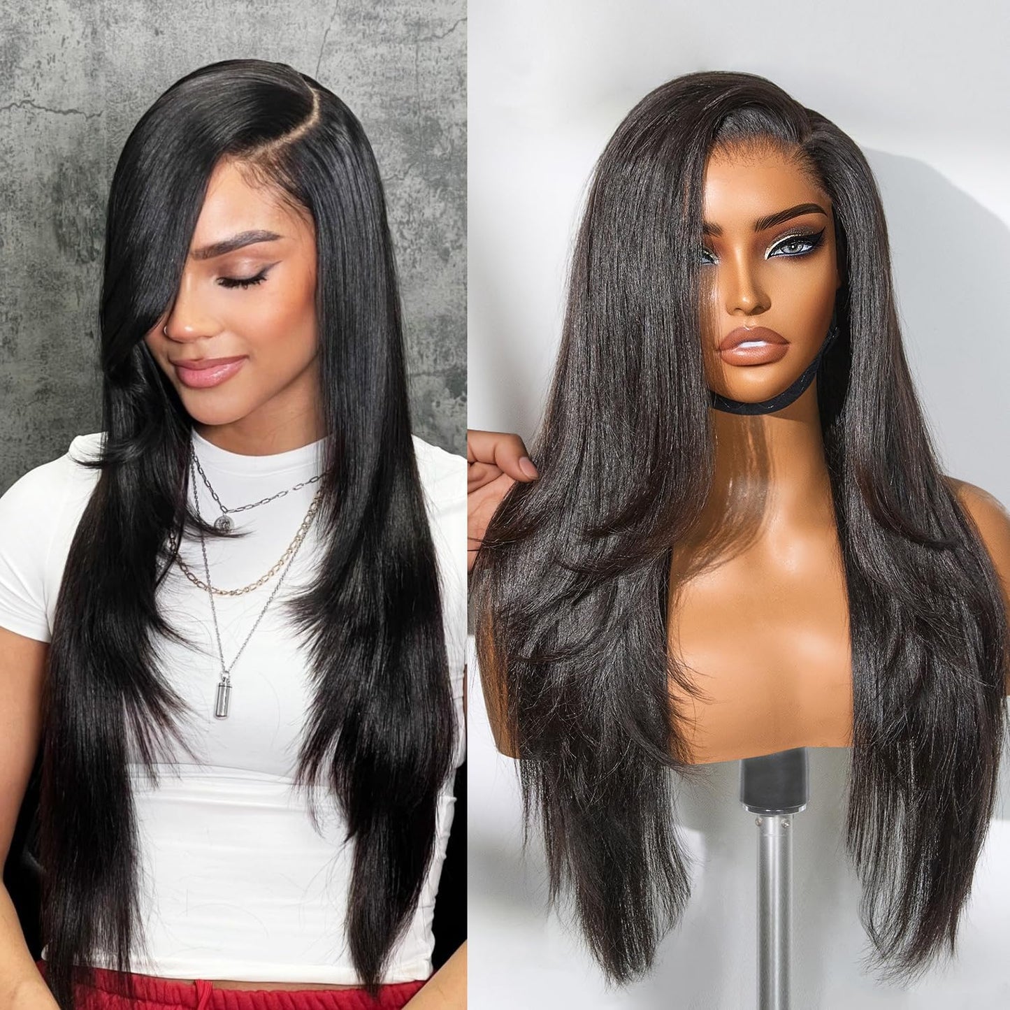All-Day Comfort Real Glueless 7x6 HD Lace Wig 200% Density PartingMax Lace Wigs Loose Body Wave Lace Front Wigs Human Hair Pre Cut Plucked Lace Frontal 18 Inches Natural Black Color