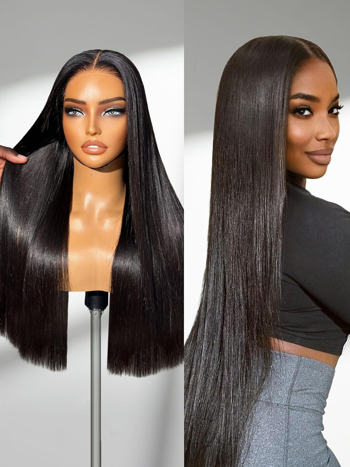 100% Human Hair Wigs Loose Wave Glueless Lace Front 14 Inches, Pre Cut Plucked Hd Lace Short Wig Ready To Go Natural Color Straight Bleached Knots Side Part Black Wigs