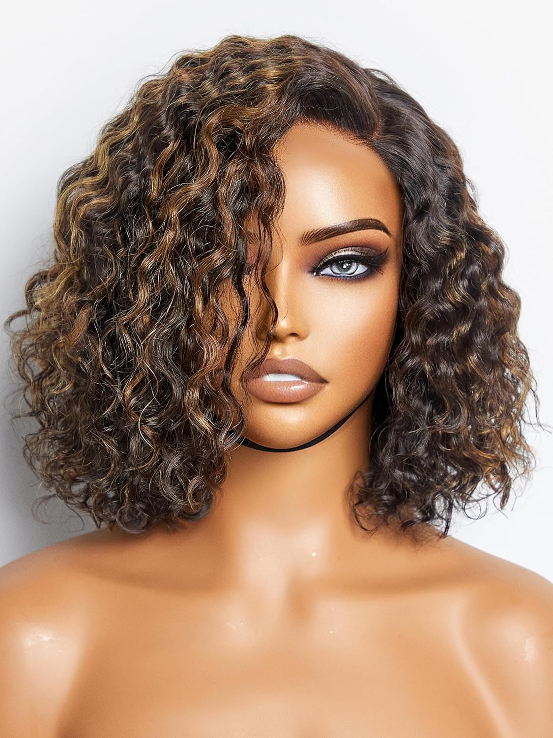 100% Human Hair Wigs Loose Wave Glueless Lace Front 14 Inches, Pre Cut Plucked Hd Lace Short Wig Ready To Go Natural Color Straight Bleached Knots Side Part Black Wigs