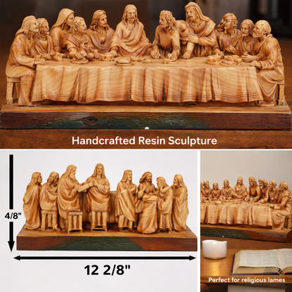 🎄The Last Supper Hand-Painted Resin Statue – 8.5” Christian Home & Car Decor | Limited Christmas Sale🎁