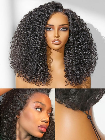 100% Human Hair Wigs Loose Wave Glueless Lace Front 14 Inches, Pre Cut Plucked Hd Lace Short Wig Ready To Go Natural Color Straight Bleached Knots Side Part Black Wigs