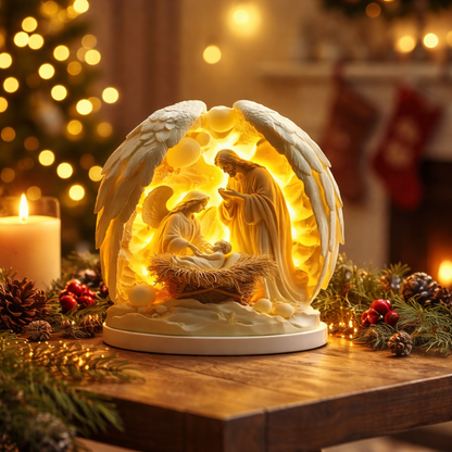 Christmas Glow - 2D Handcrafted Nativity Scene Light