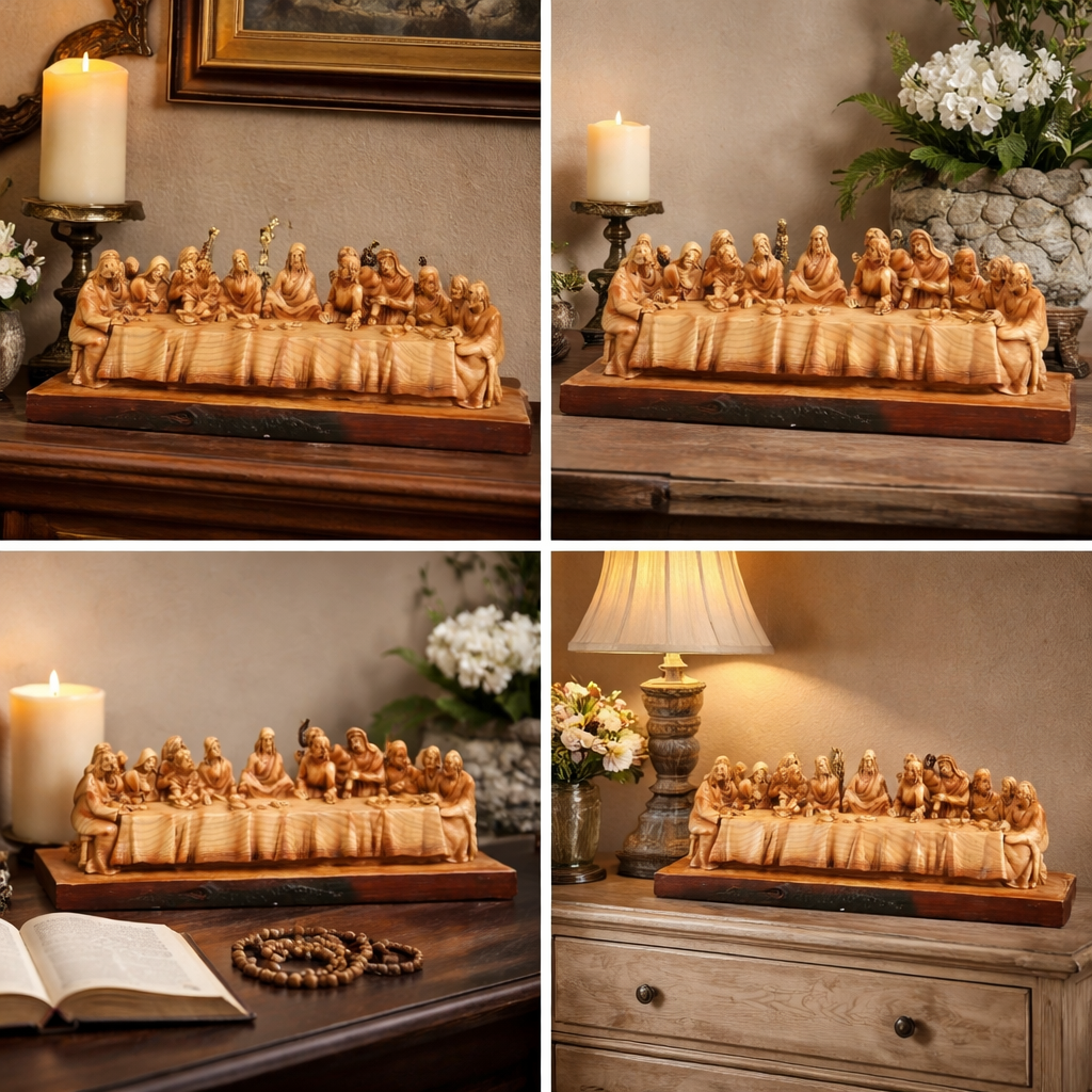 🎄The Last Supper Hand-Painted Resin Statue – 8.5” Christian Home & Car Decor | Limited Christmas Sale🎁