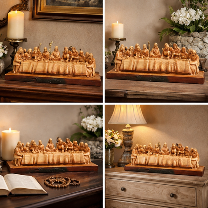 🎄The Last Supper Hand-Painted Resin Statue – 8.5” Christian Home & Car Decor | Limited Christmas Sale🎁