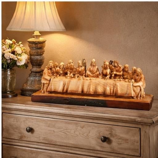🎄The Last Supper Hand-Painted Resin Statue – 8.5” Christian Home & Car Decor | Limited Christmas Sale🎁