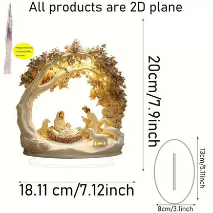 Christmas Glow - 2D Handcrafted Nativity Scene Light