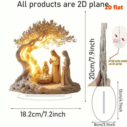 Christmas Glow - 2D Handcrafted Nativity Scene Light