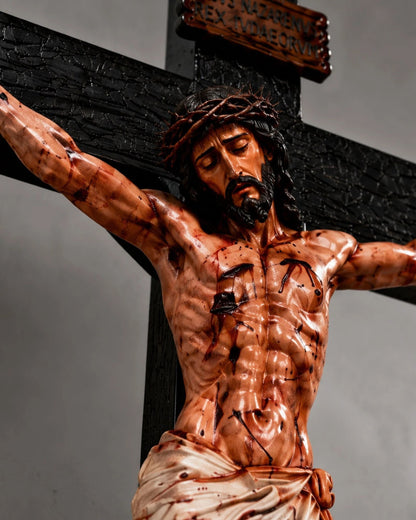 ✝️Handmade Jesus Crucifix – 8.5” & 19” Christian Wall Cross for Home & Prayer Room
