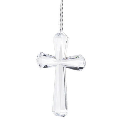 Transparent Acrylic Cross Decor Elegant Christmas Pendant Religious Ornament Festive Party Supplies for Wall Tree Decoration