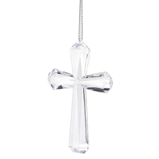 Transparent Acrylic Cross Decor Elegant Christmas Pendant Religious Ornament Festive Party Supplies for Wall Tree Decoration