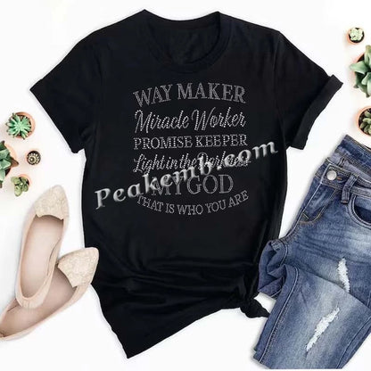 Bling Crystal Iron-On Transfer Printing Miracle Worker Design with Rhinestones for Apparel Easy Way to Make Stylish Clothes