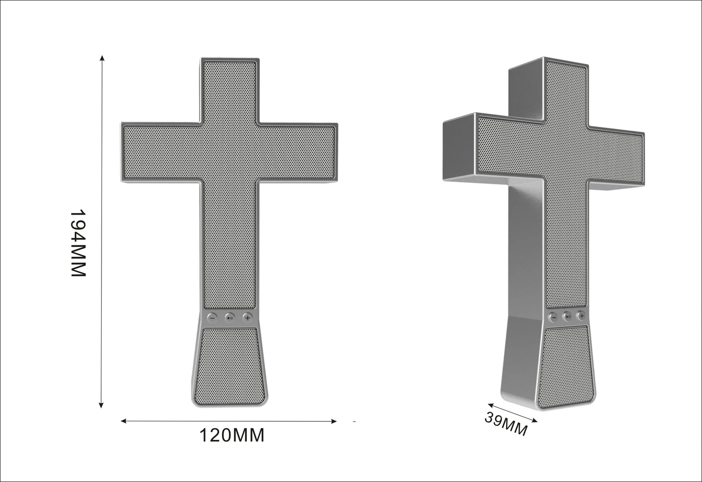 New Style Wood Grain Special Design Standing Cross  Bluetooth Wireless Portable Speakers for Parties Creative Religious Gift