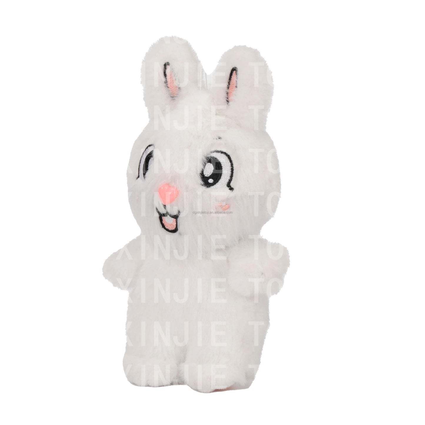 Factory Supply White Rabbit Plush Soft Bunny Toy in Sitting Pose Custom Stuffed Animal Toy for Children Gifts