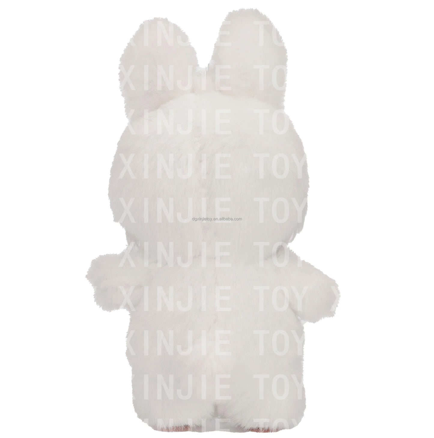 Factory Supply White Rabbit Plush Soft Bunny Toy in Sitting Pose Custom Stuffed Animal Toy for Children Gifts