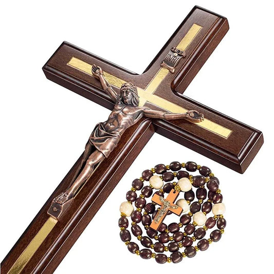 Handmade Saint Benedict Wood Cross Wall Decor