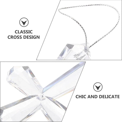 Transparent Acrylic Cross Decor Elegant Christmas Pendant Religious Ornament Festive Party Supplies for Wall Tree Decoration