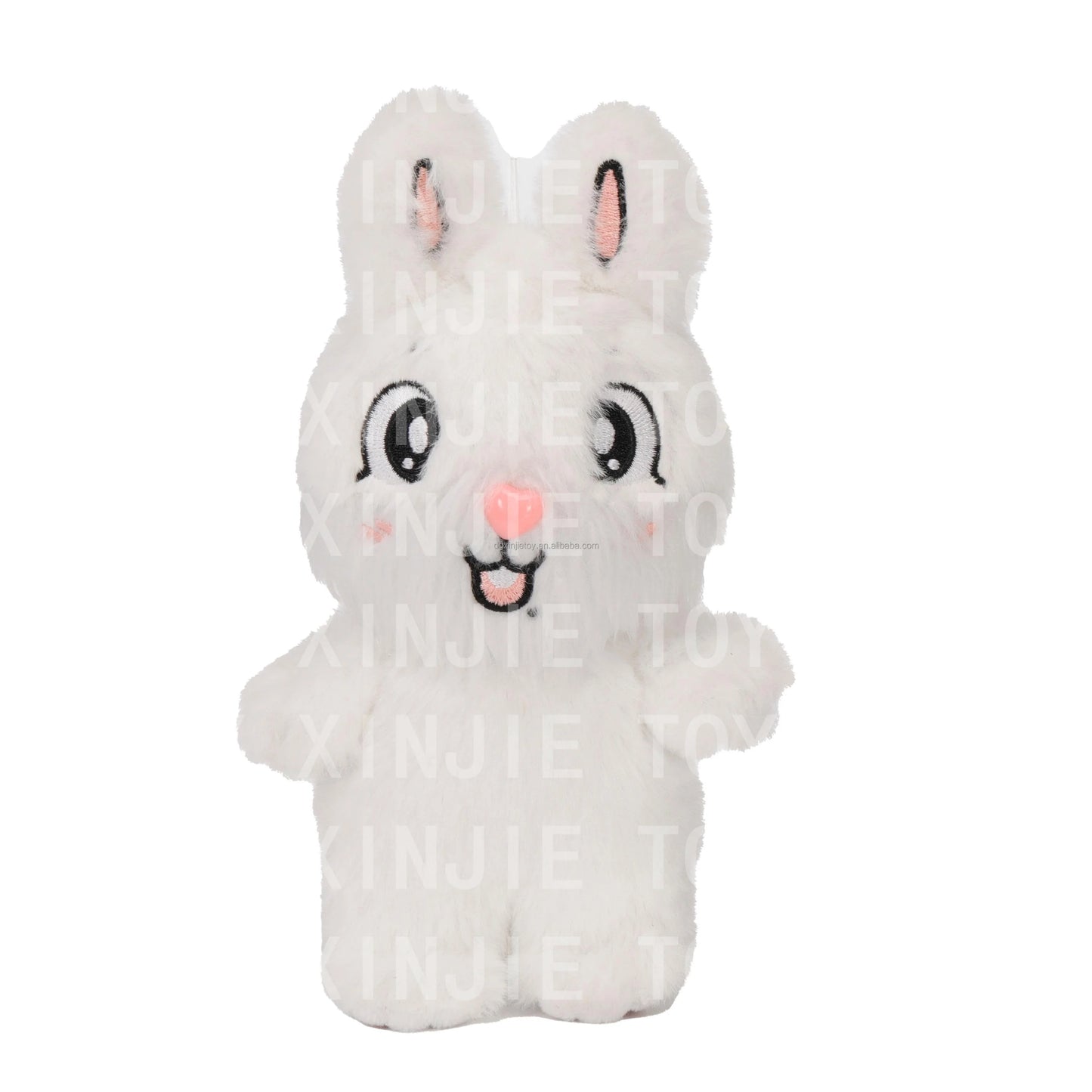 Factory Supply White Rabbit Plush Soft Bunny Toy in Sitting Pose Custom Stuffed Animal Toy for Children Gifts