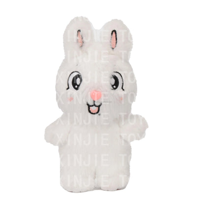 Factory Supply White Rabbit Plush Soft Bunny Toy in Sitting Pose Custom Stuffed Animal Toy for Children Gifts